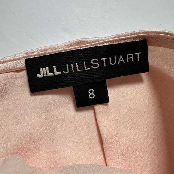 Jill Jill Stuart Jumpsuit |  Blush Satin | Sz 8 | Wide leg | rose | Open Back - Picture 2 of 10